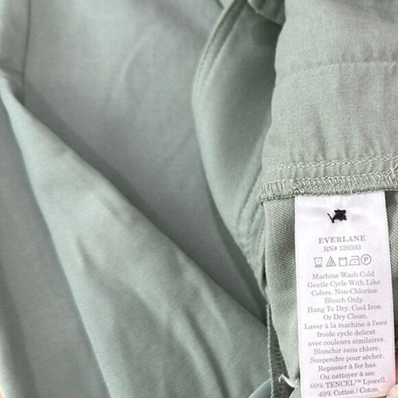 Everlane The Draper Pleated Pant in Buttersmooth Seagrass Green size 00 Short - Picture 6 of 7
